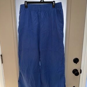 Old Navy Royal blue flowy linen pants size large wide leg